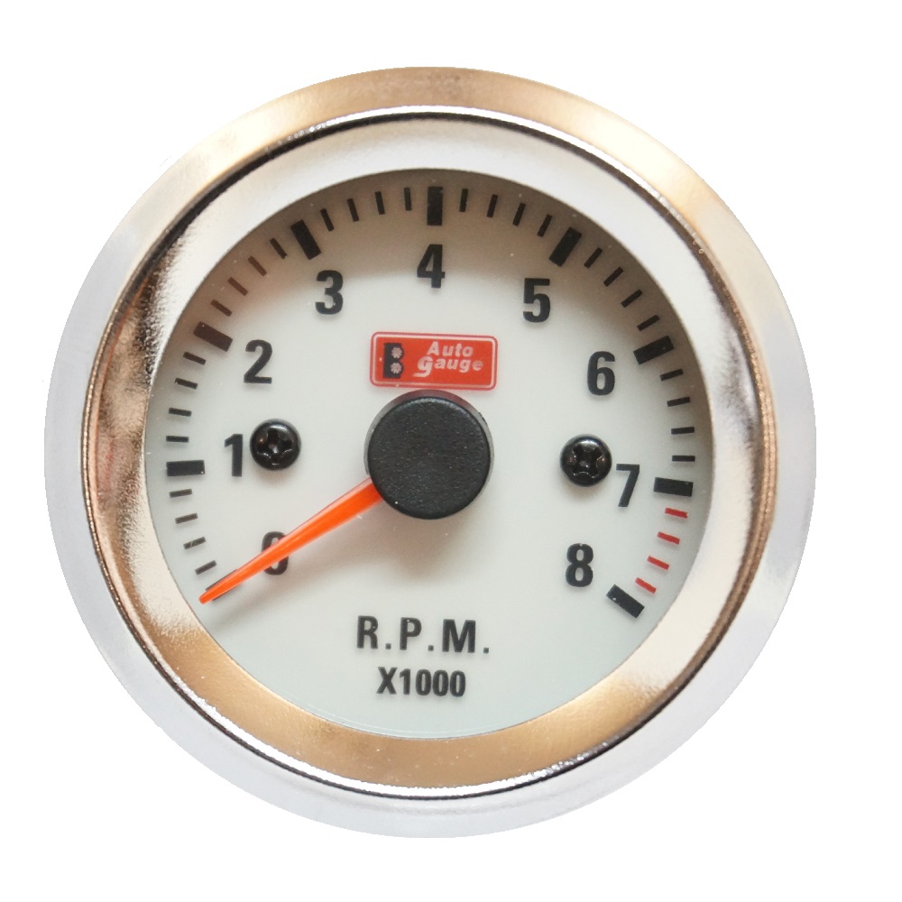 60543SEL-2-tacometro-52mm.jpg Reloj tacómetro 52mm 0-8000 RPM indiglow Autogauge - Imagen 1