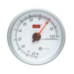 Tacómetro 80mm 0-10.000 RPM fondo blanco warning Autogauge
