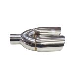 Cola de escape doble DW acero inoxidable corte recto 3″ - Imagen 2