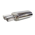 Escape resonador ovalado doble 3″ acero inoxidable GT1 spec
