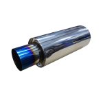 Escape resonador acero inoxidable 4″ punta titanio GT9
