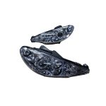 Ópticos delanteros LED Peugeot 206 98-03 fondo cromado
