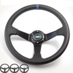 Volante 350mm Tipo “Drift Rally” Cuero Pvc EPMAN Azul - Imagen 2