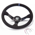Volante 350mm Tipo “Drift Rally” Cuero Suede Gamuza EPMAN Azul