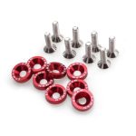 Set tuercas y golillas rojo M6X20mm