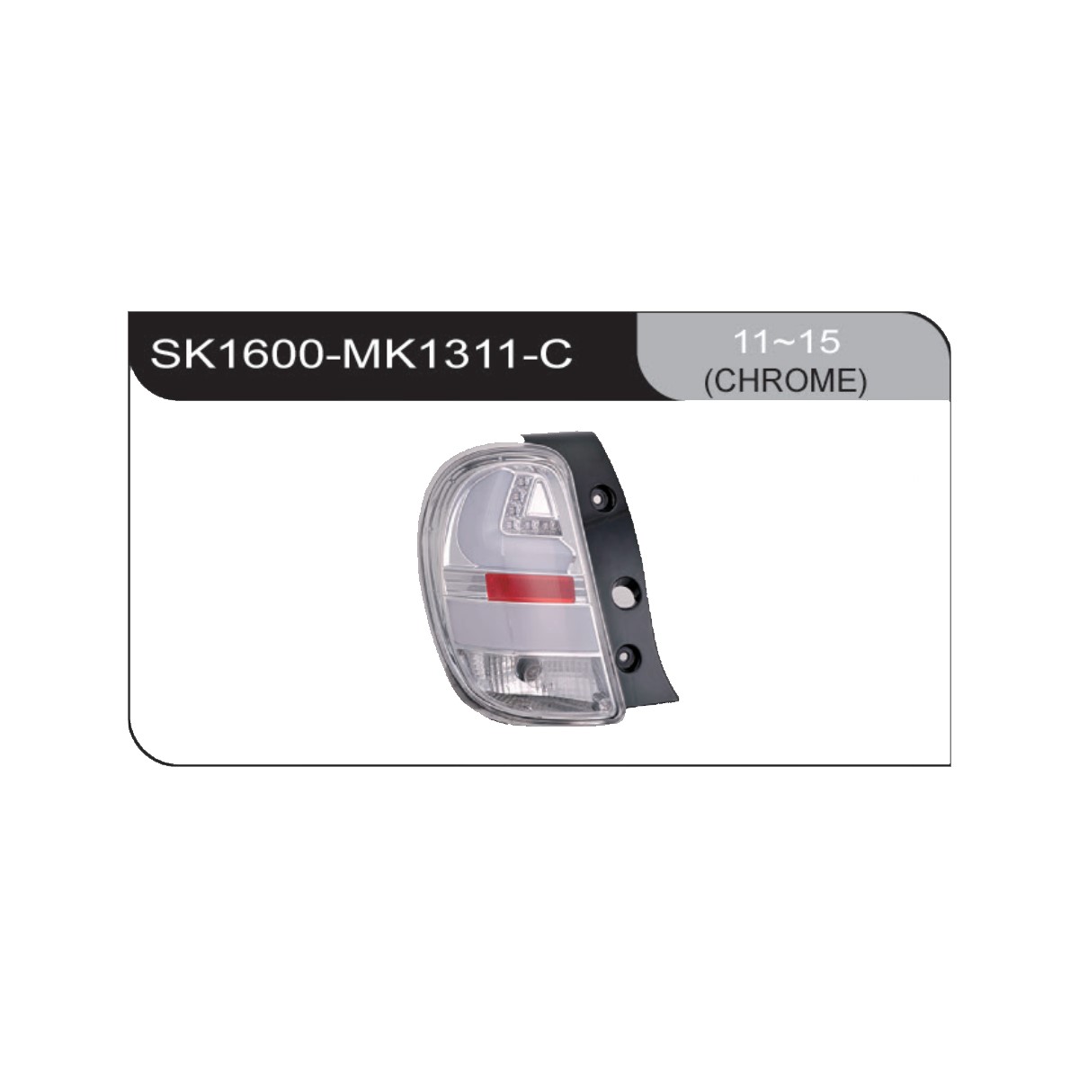 SK1600-MK1311-C.jpg Focos traseros LED Nissan March K13 12-21 fondo cromado - Imagen 1