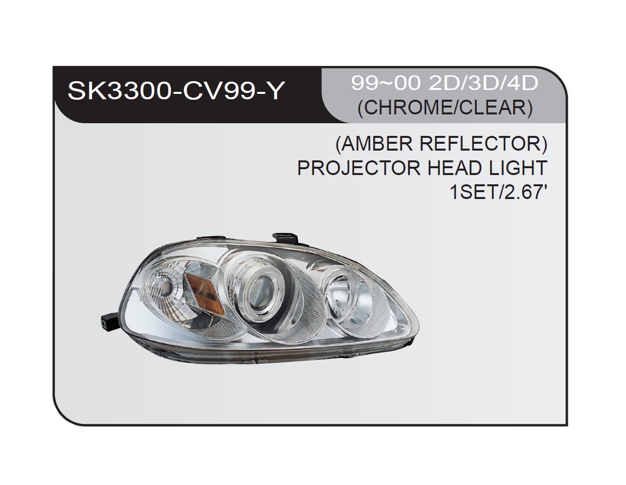 SK3300-CV99-Y-civic-9900-cromado-ar.jpg Ópticos Honda Civic 99-00 fondo cromado AR - Imagen 1