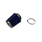 Filtro de aire cónico 3″ 77mm tapa cromada color azul - Imagen 2